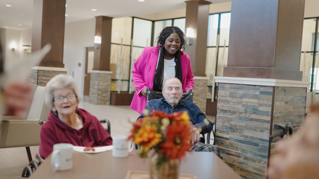 A group of residents that could be using the memory care service provided at BirchPointe